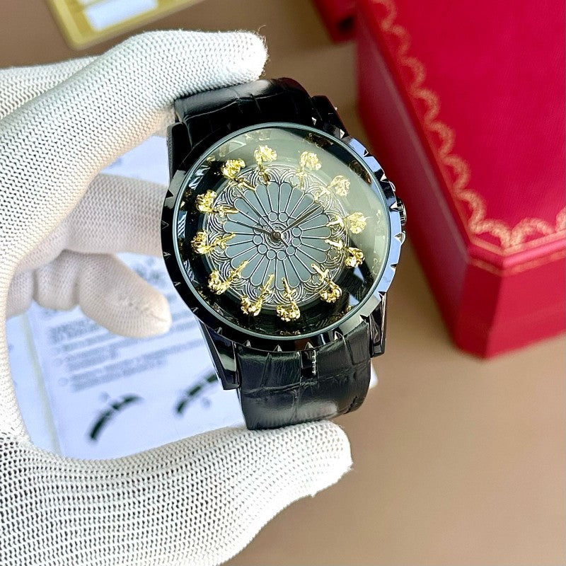 ROGGER_DUBUIES ALL BLACK GOLD MENS WATCH