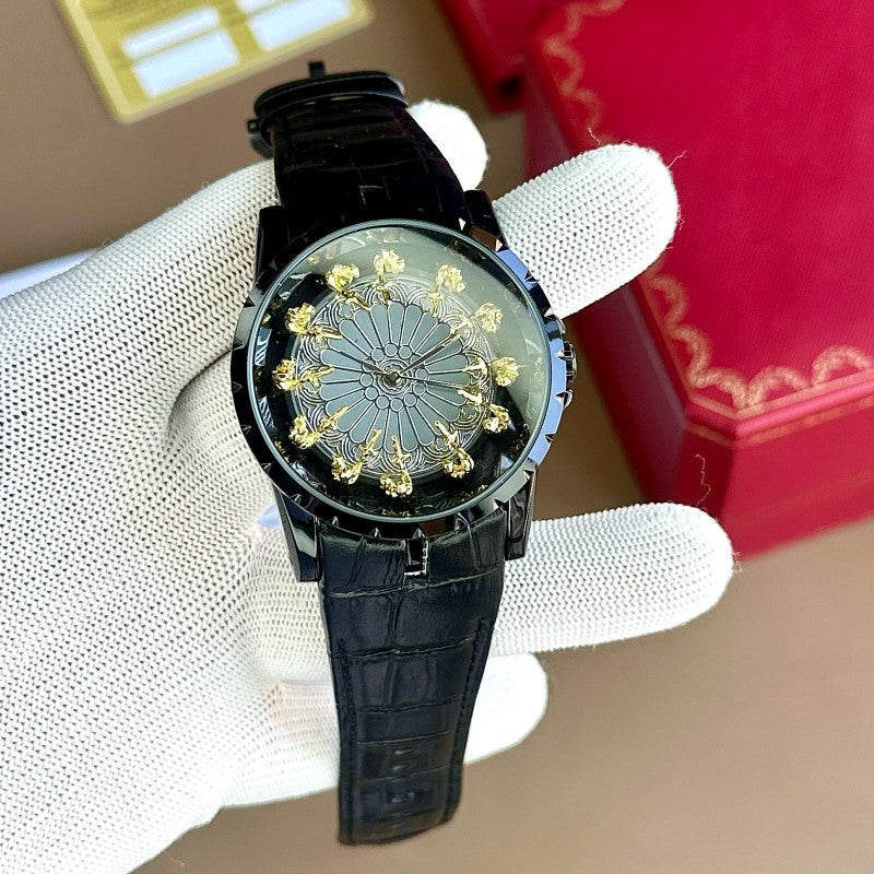 ROGGER_DUBUIES ALL BLACK GOLD MENS WATCH