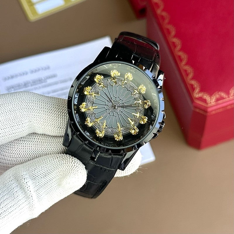 ROGGER_DUBUIES ALL BLACK GOLD MENS WATCH