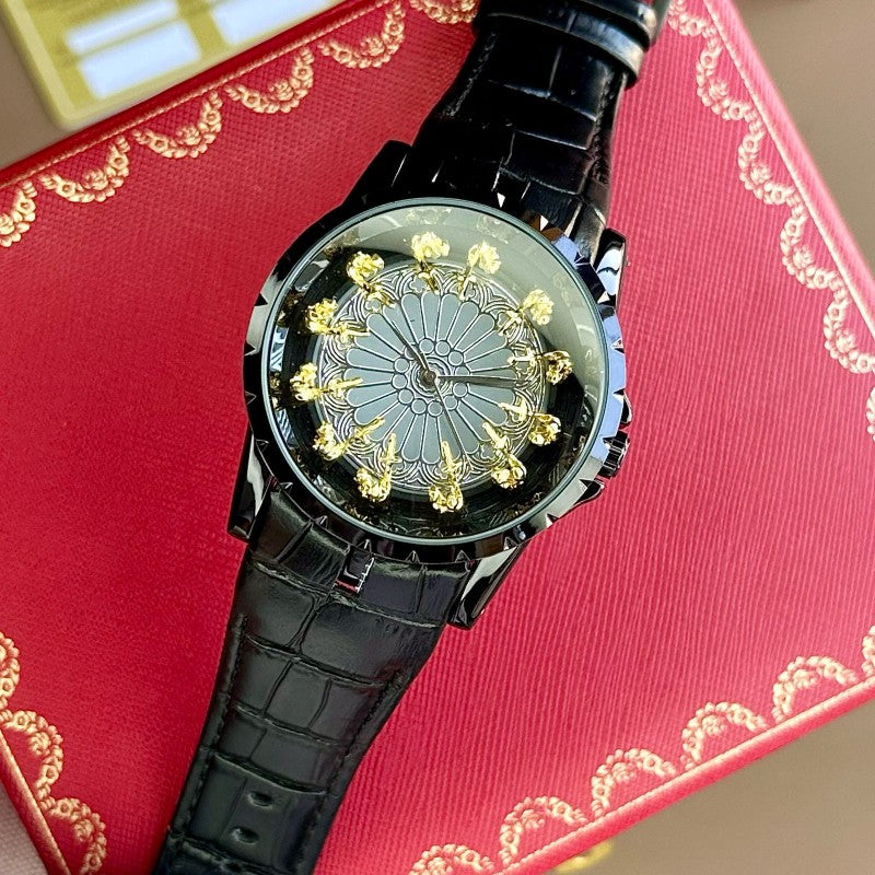 ROGGER_DUBUIES ALL BLACK GOLD MENS WATCH