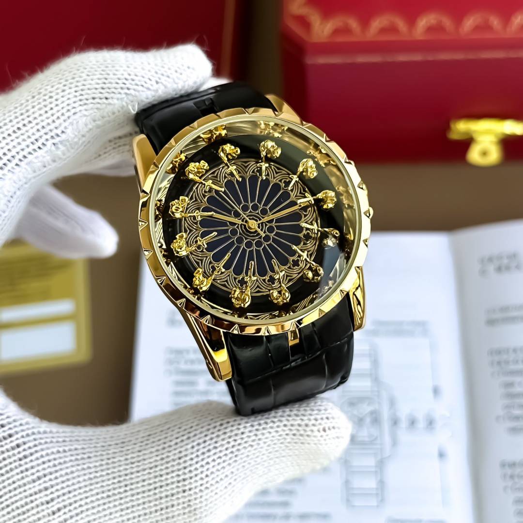 ROGGER_DUBUIES GOLD BLACK MENS WATCH