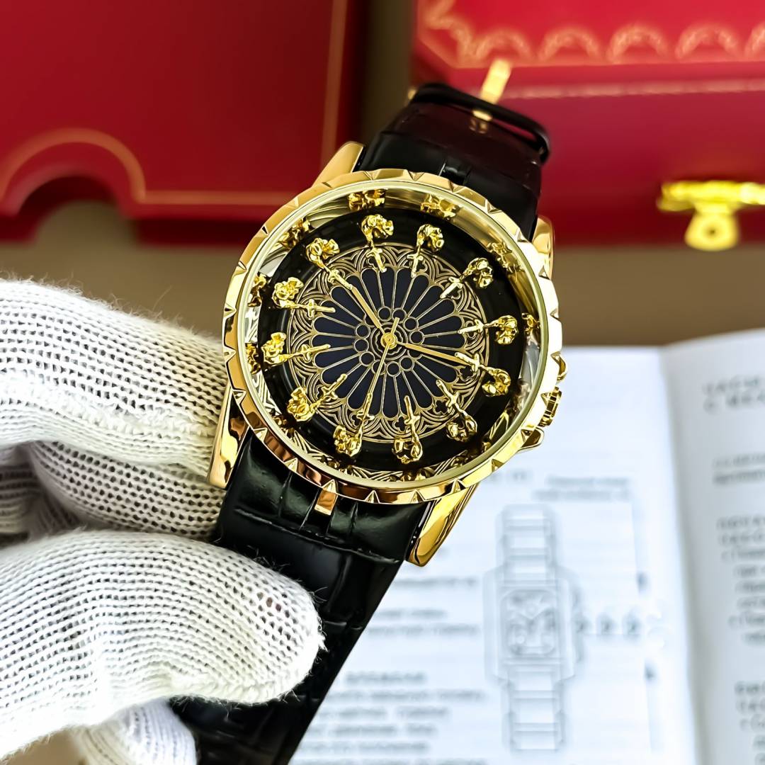 ROGGER_DUBUIES GOLD BLACK MENS WATCH