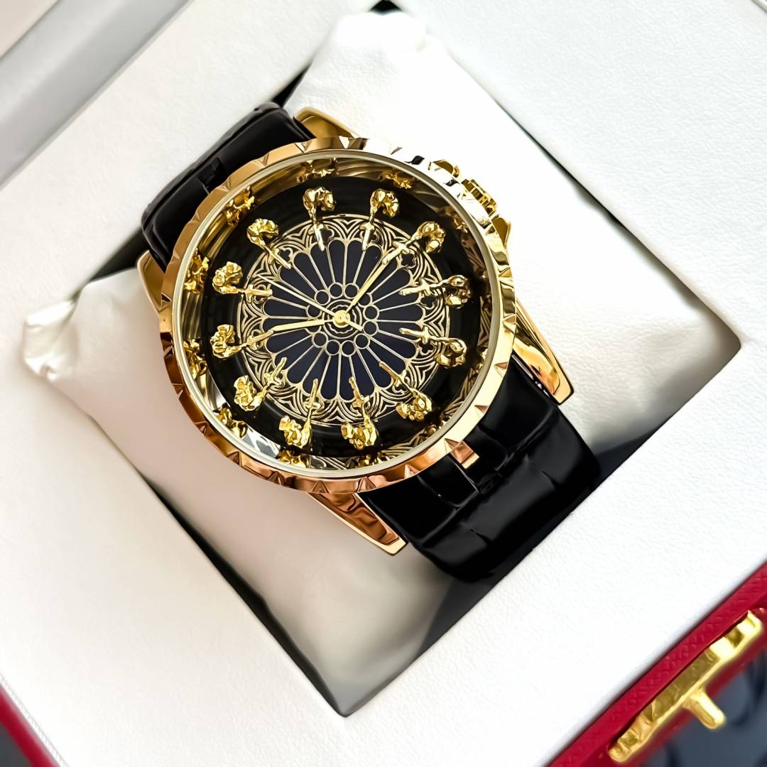 ROGGER_DUBUIES GOLD BLACK MENS WATCH