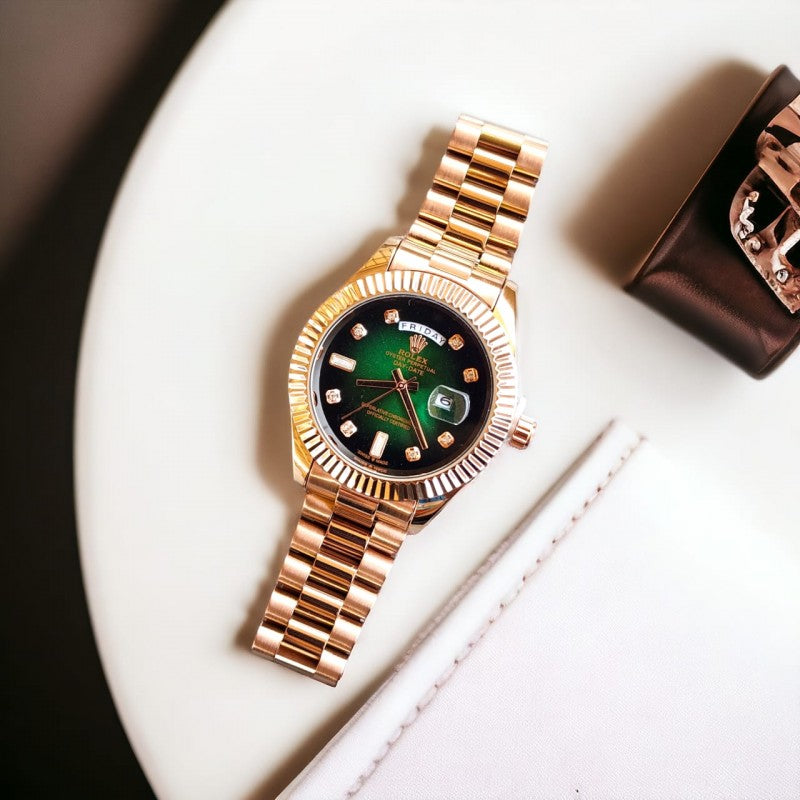 Role_x Oyster Perpetual Day Date Diamond 40 Battery Copper-Green
